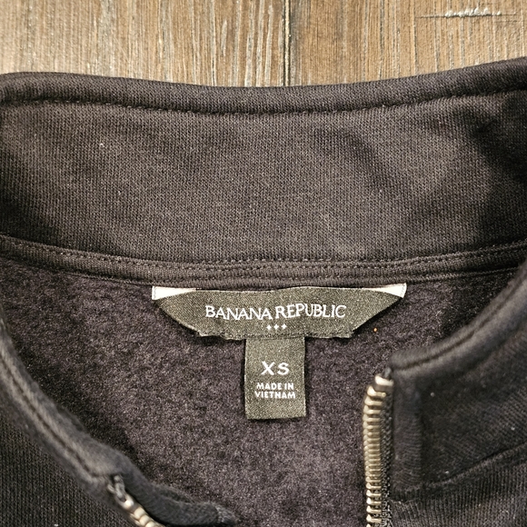 Banana Republic Black 1/4 Zip Fleece Women's XS - Picture 6 of 13